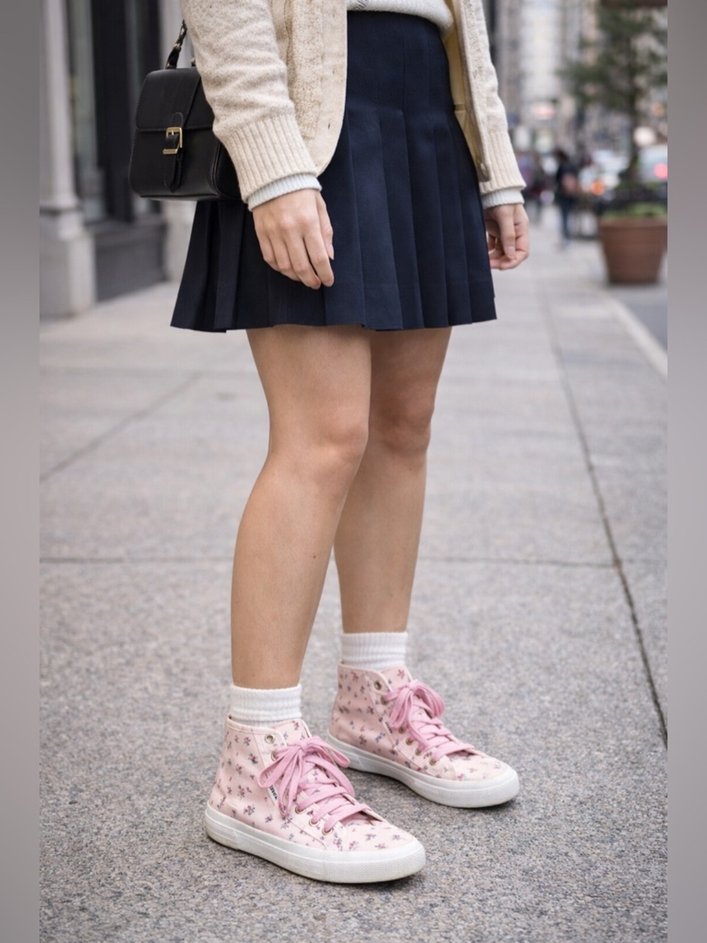 Superga Floral High Top Sneakers Pink Canvas Lace Up Size 7.5 / 38